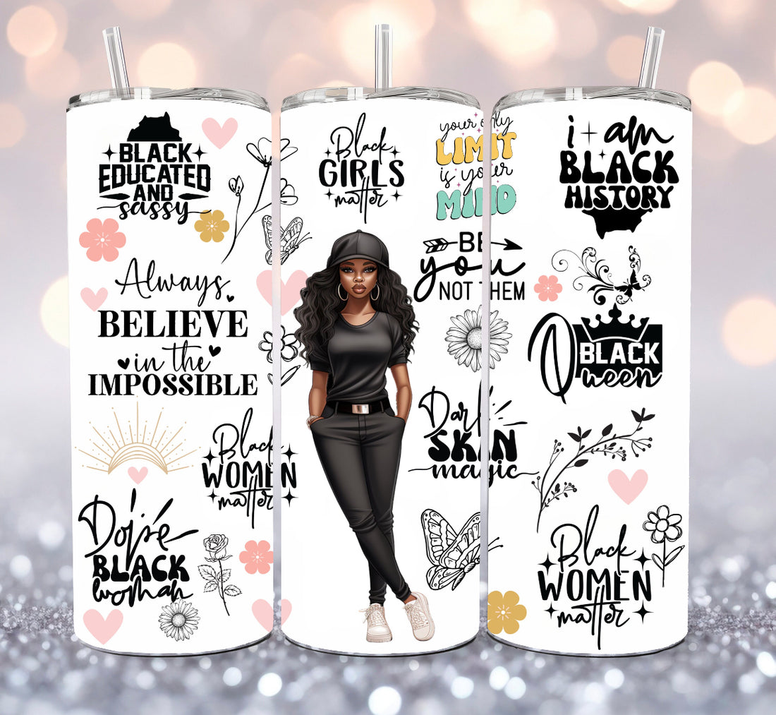 Black Girls Matter -Full Color 20 oz  wrap